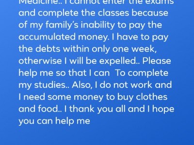 A college student in need help