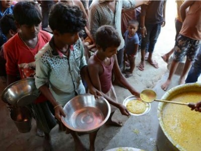 Flood affected people(Giving food)