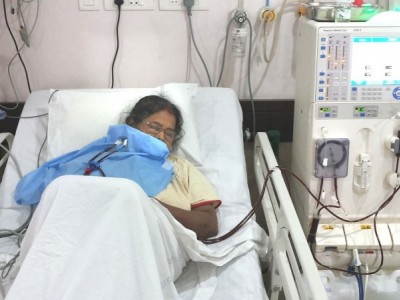 BOTH KIDNEY FAILURE OF ORPHAN 75 yr old lady